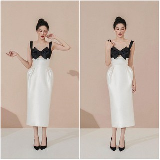 Đầm dự tiệc sang trọng thiết kế hai dây đính nơ ngực