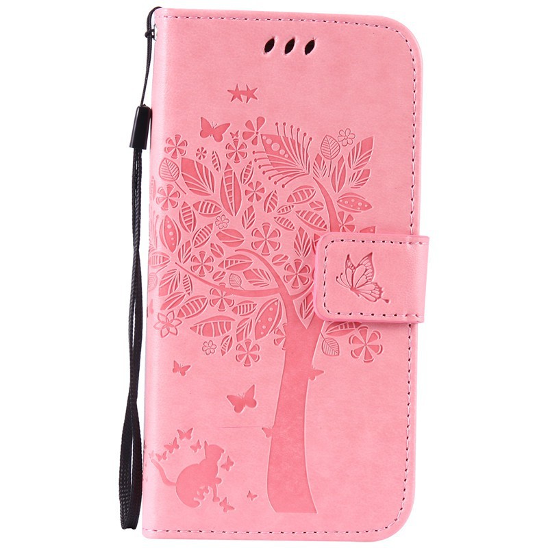 Bao da dập nổi họa tiết cây và mèo cho Samsung Galaxy S7 Edge | BigBuy360 - bigbuy360.vn