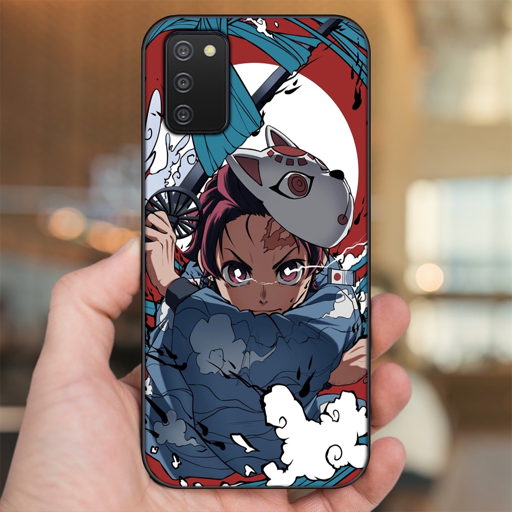 Ốp lưng Samsung A03S viền đen in hình Tanjiro Kimetsu No Yaiba