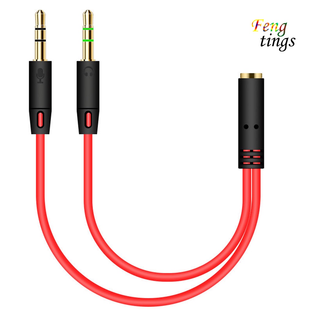 Dây cáp chia tai nghe 3.5mm lỗ cắm sang 2 đầu cắm âm thanh AUX tiện lợi