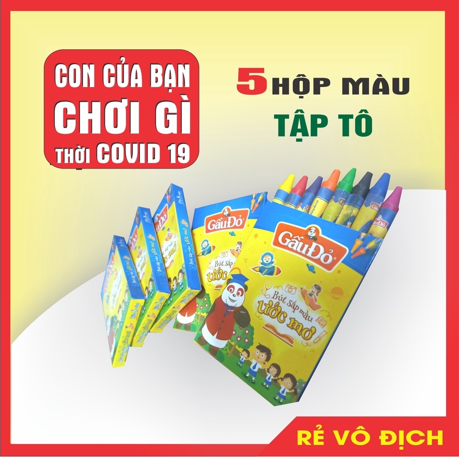 Combo 5 hộp bút sáp màu tập tô màu cho bé