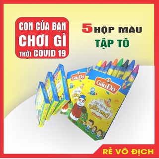 Combo 5 hộp bút sáp màu tập tô màu cho bé