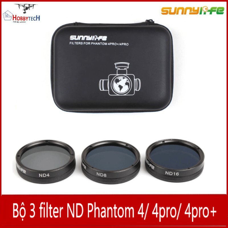Combo 3 filter ND4 Nd8 ND16 - Phantom 4 pro adv - chính hãng sunnylife - bao gồm 3 filter để thay đổi với nhu cầu khác.