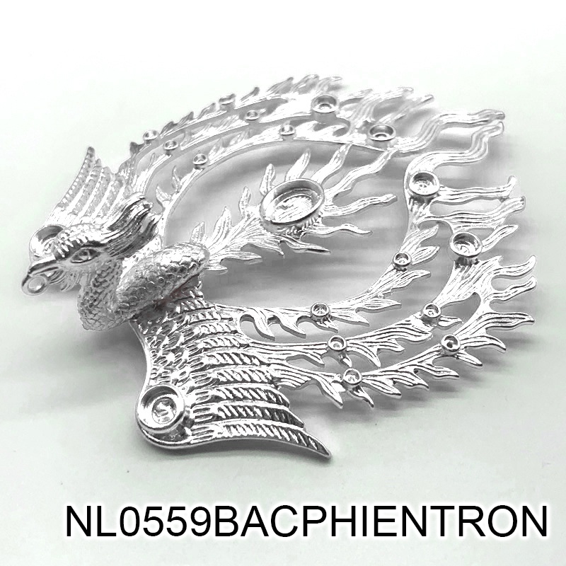 Phiến đôn hoàng họa tiết phượng hoàng 86*76 nguyên liệu làm trâm làm trang sức cổ trang có màu KC