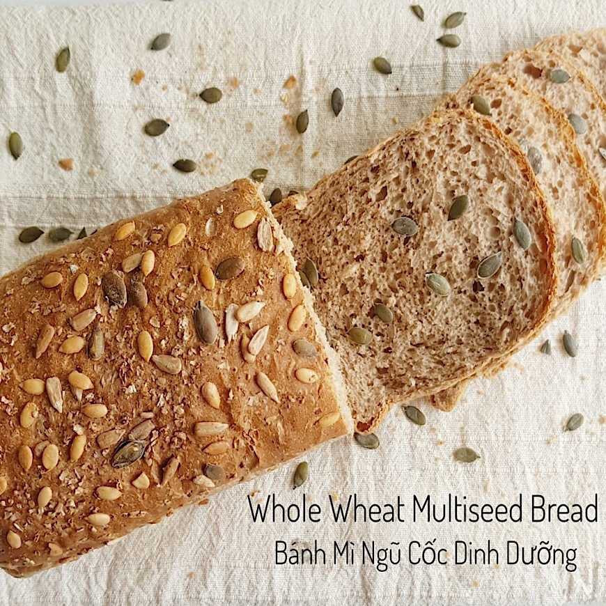[Mã GROSALEHOT giảm 8% đơn 250K] Bánh Mì Ngũ Cốc Nguyên Cám - Whole Wheat Multiseed Bread 400gr
