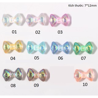 Set 4 Charm nơ pha lê tráng gương đính móng NZ04