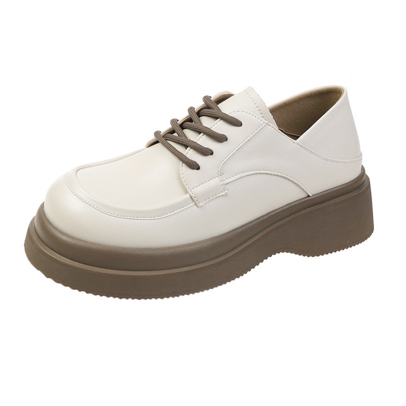 (HÀNG CÓ SẴN) 509 Giày oxford buộc dây da mềm mũi tròn đạp gót 5cm BIG SIZE 40-42