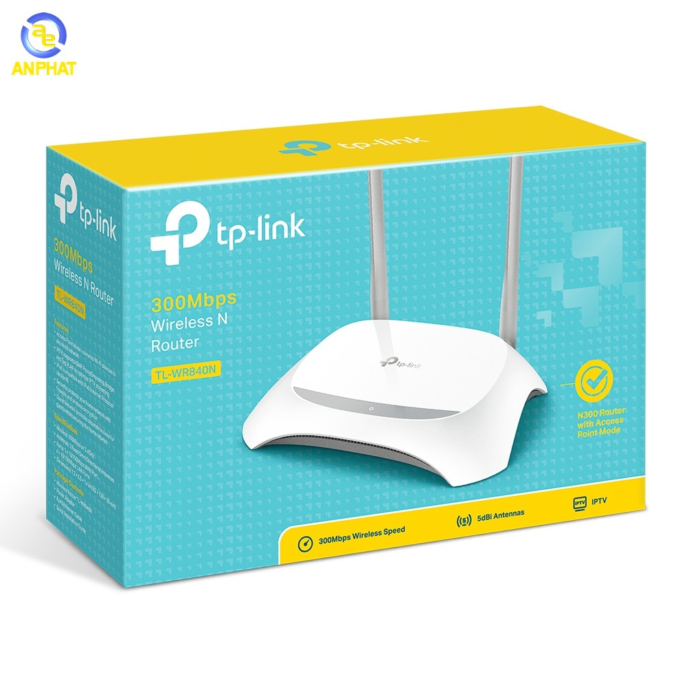 Phát Wifi TP-Link TL-WR840N Chính hãng (2 anten 5dBi, 300Mbps, 4LAN). Hàng Chính Hãng. Vi Tính Quốc Duy