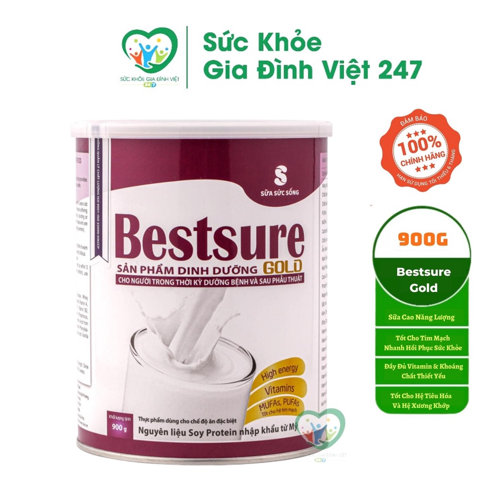 Sữa Bestsure Gold 900G - Sữa Cao Năng Lượng Dành Cho Người Sau Phẫu Thuật Và Người Dưỡng Bệnh suckhoegiadinhviet247