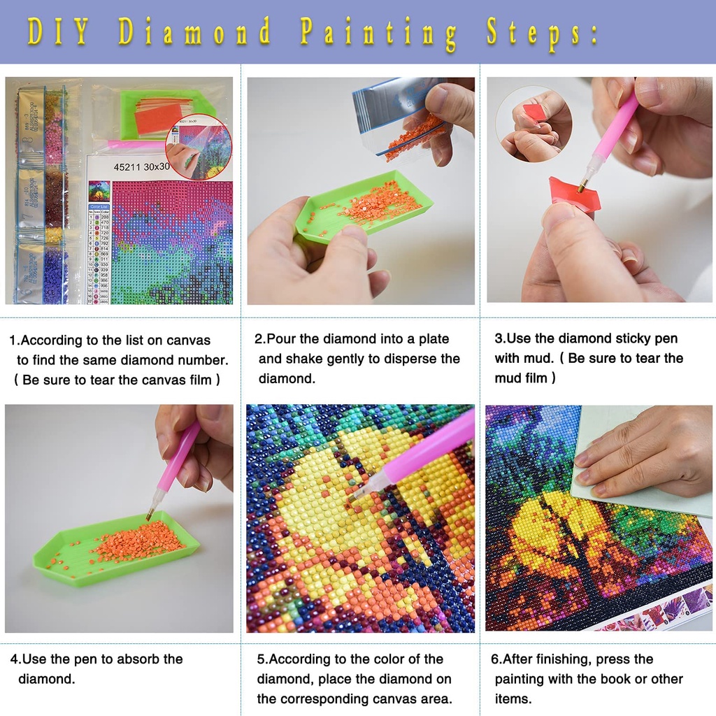 Bộ Tranh Đính Đá 5D Họa Tiết Cô Gái &amp; Kỳ Lân Độc Đáo DIY Dùng Trang Trí Nhà Cửa