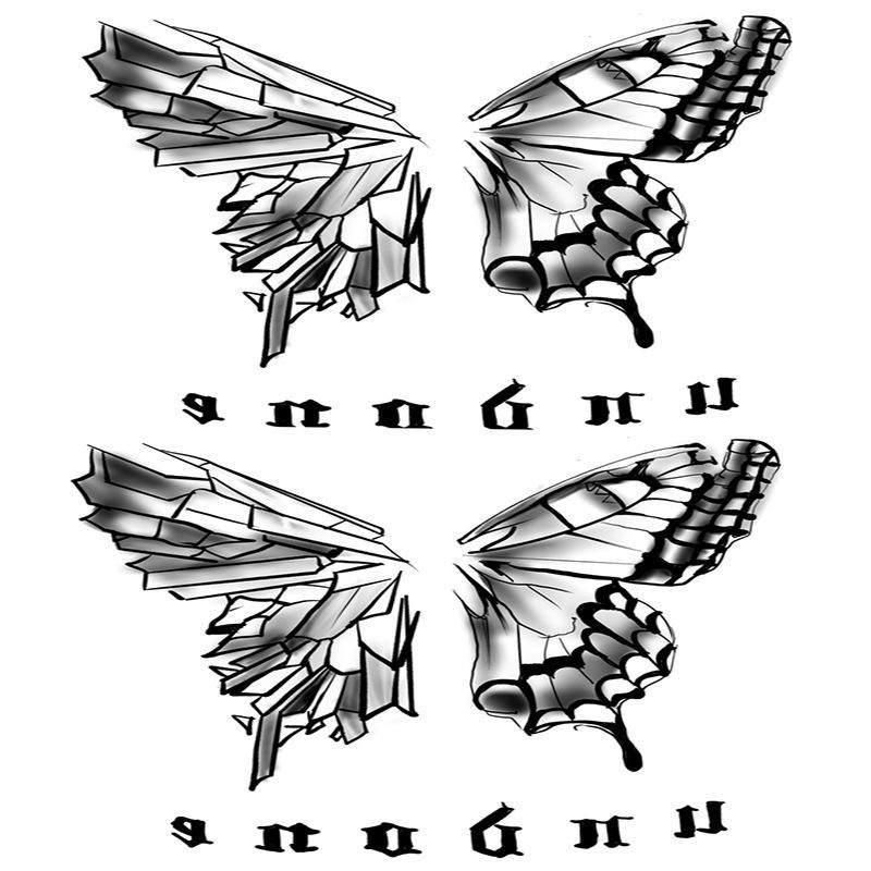 Hình xăm dán tạm thời chống thấm nước họa tiết bướm cá tính dành cho nữ