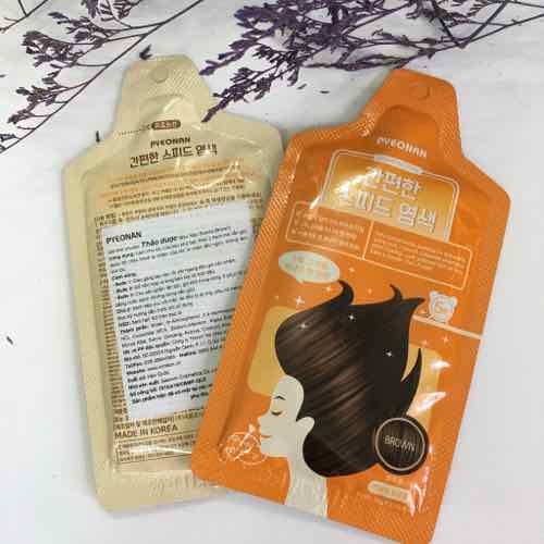 1 gói 15gr gói  Nhuộm Tóc Thảo Dược Dyeing Pyeonan Hàn Quốc - Nâu Socola