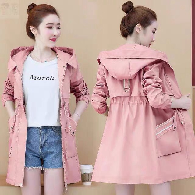 Áo Khoác Kaki 2 Lớp Dáng Ôm Kèm Mũ Phong cách trẻ trung nhẹ nhàng và nữ tính ..