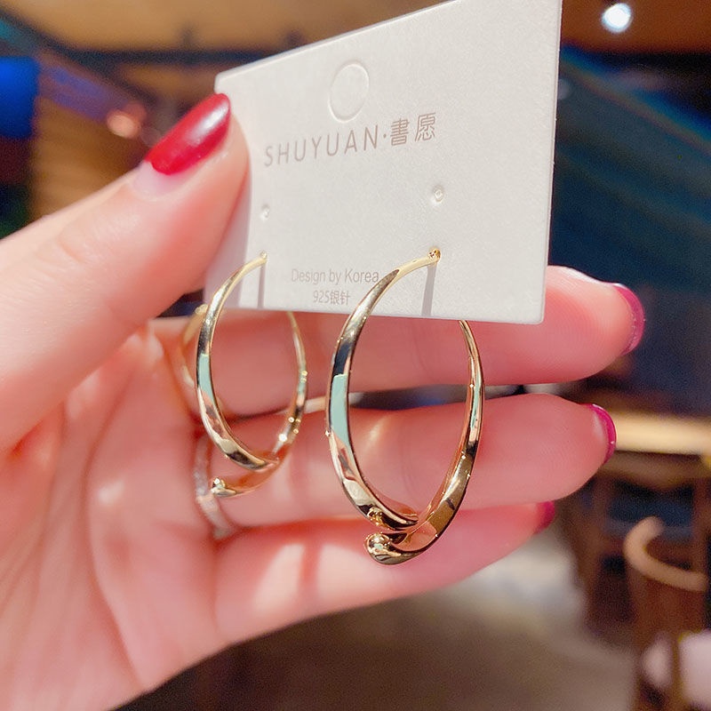 Bông Tai Kim Bạc 925 Kiểu Móc Treo Sau Lưng Đơn Giản Xinh Xắn Dành Cho Nữ