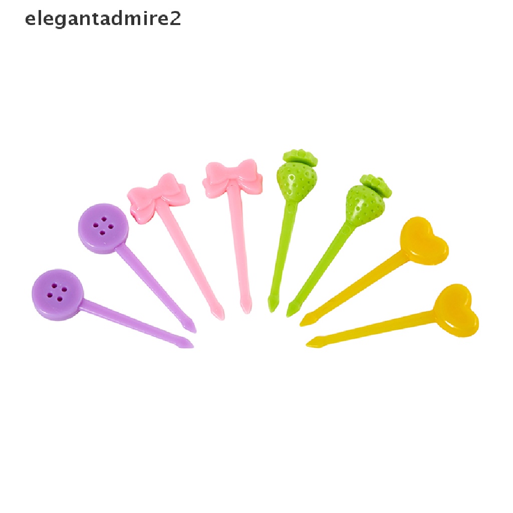 Bộ 8 Nĩa Ăn Trái Cây / Tráng Miệng / Tráng Miệng Hình Bình Bắp Rang Dễ Thương