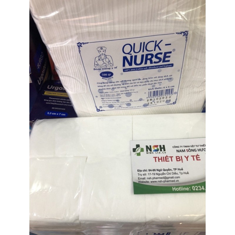 BÔNG GÒN Y TẾ CẮT MIẾNG SẴN Gòn vuông Quick Nurse 500gr, Gòn vuông Quick Nurse