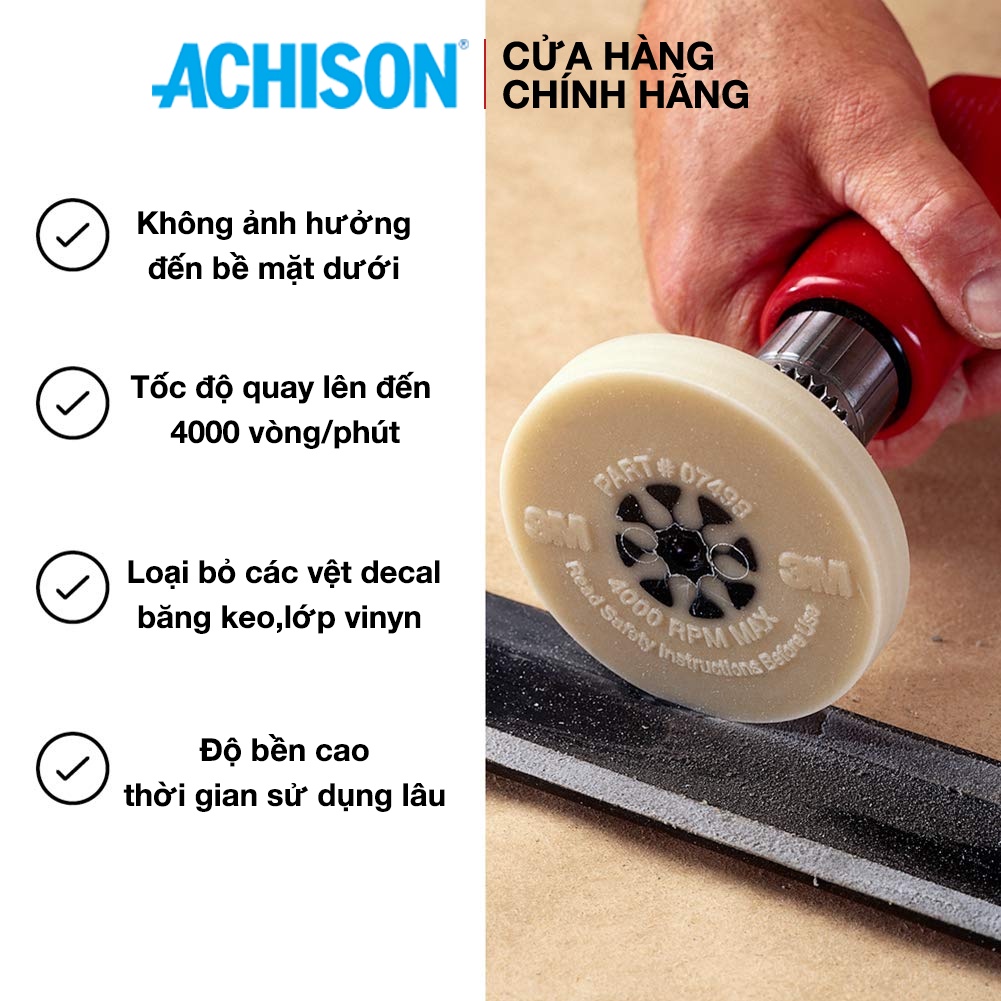 Hàng chính hãng 3M Bánh Mài Phá Decal 3M™ 07498, 4 in x 5/8 in Chăm sóc xe