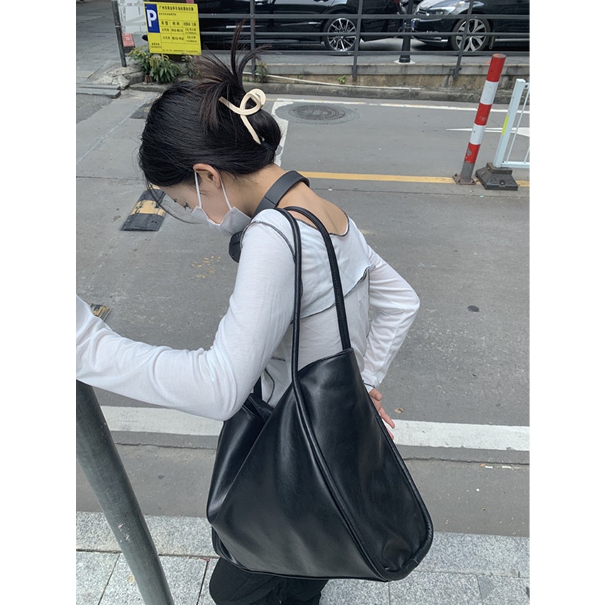 Niche Túi Xách Tote Một Vai Đa Năng Thiết Kế Đơn Giản