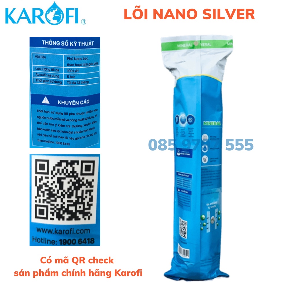 Lõi lọc Nano Silver Karofi chính hãng - Lõi Nano Bạc- Lõi lọc nước số 9- lọc nước 247 max rẻ