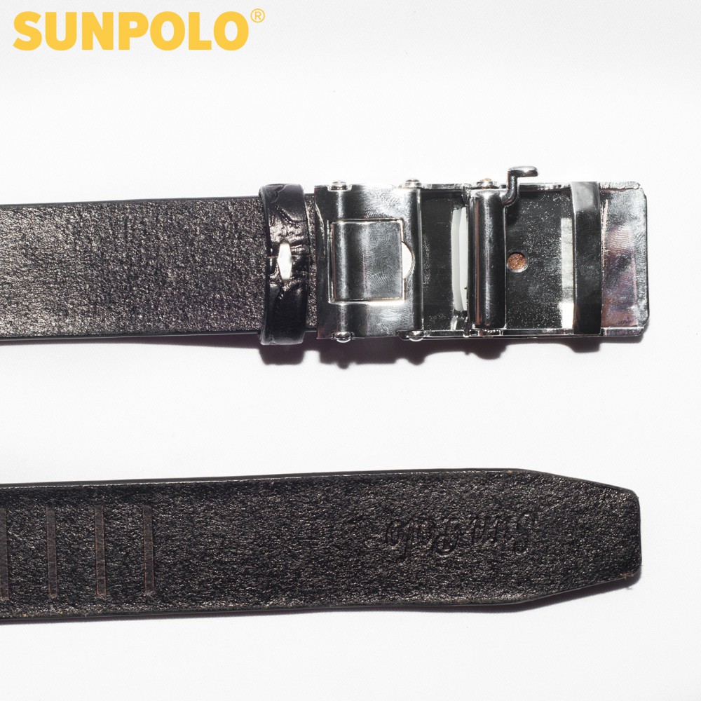 Thắt lưng nam da bò SUNPOLO Đen Nâu - BSAL01