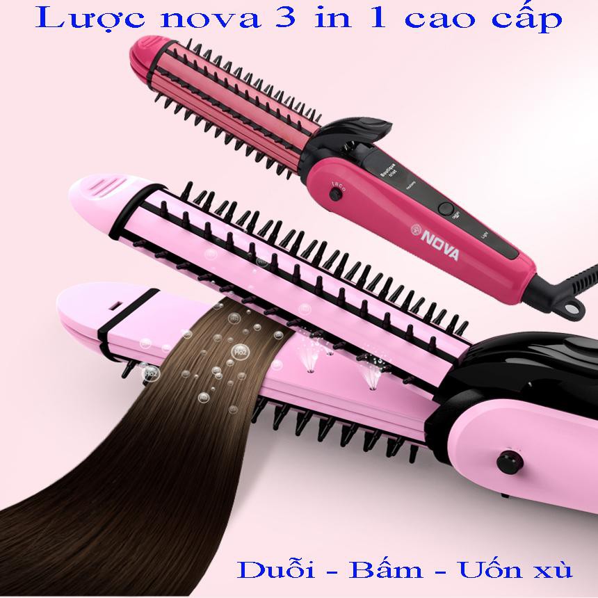 Máy làm tóc 3 in 1 đa năng Lược điện Nova