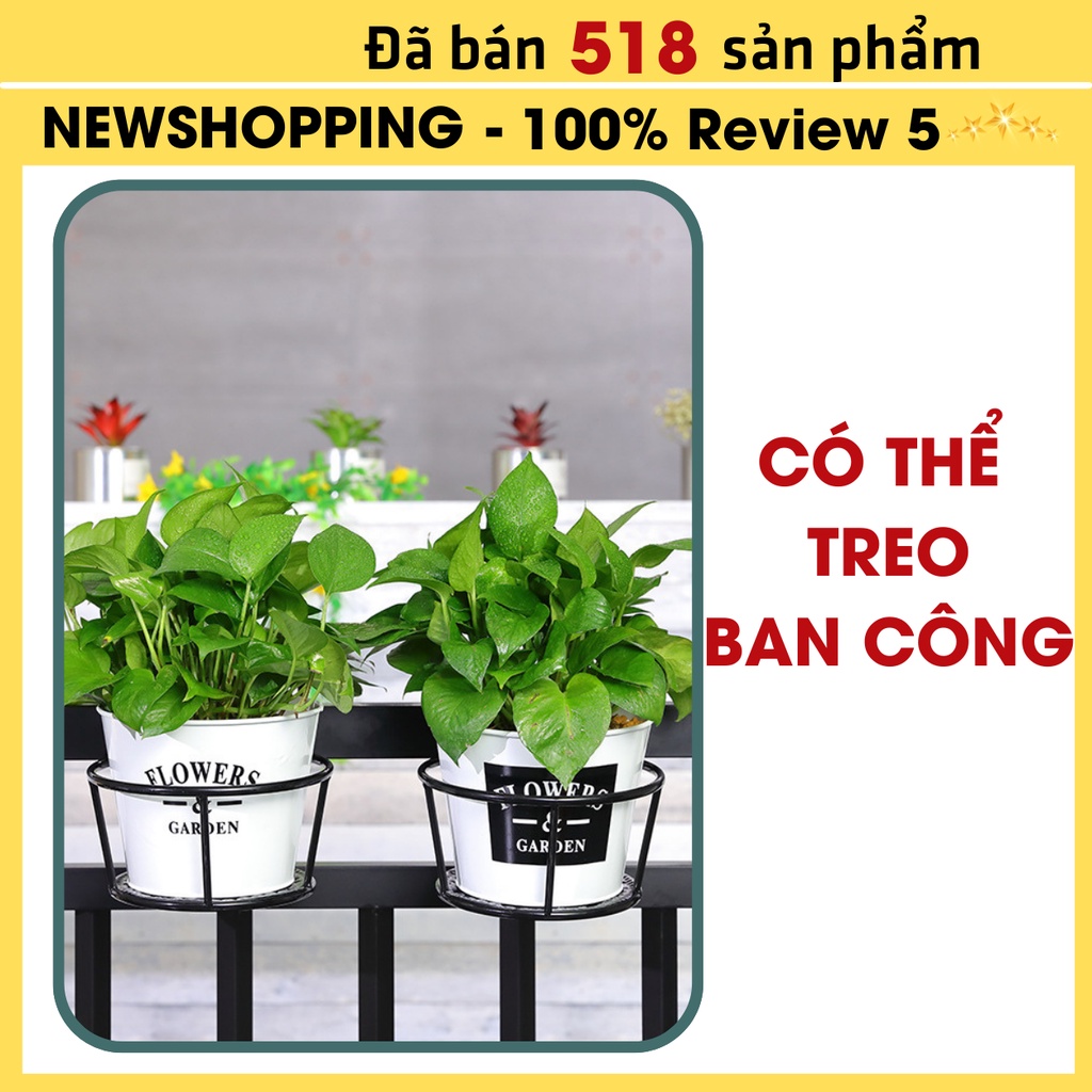 Chậu sắt trồng hoa trang trí, xô cắm hoa bằng thiếc