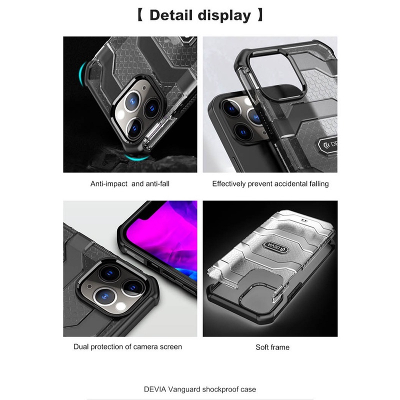 Ốp lưng devia chống sốc iPhone 13, 13 Pro, 13 Pro Max viền mềm nam tính Vanguard Shock Proof Case
