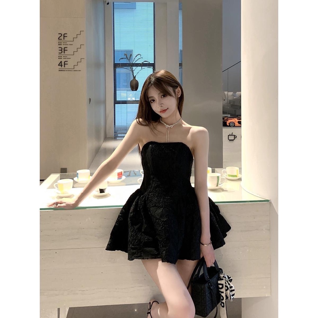 Váy liền/ Đầm liền xòe bồng chấp sifon cao cấp hàng Quảng Châu - CRABE FASHION