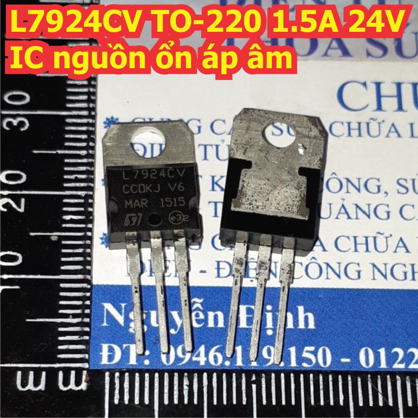 5 con L7924CV L7924 7924 TO-220 1.5A 24V IC nguồn ổn áp âm kde1469