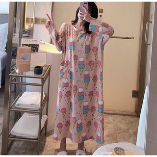 🍦🍨 Đầm ngủ tay dài hoạ tiết cây kem cực dễ thương