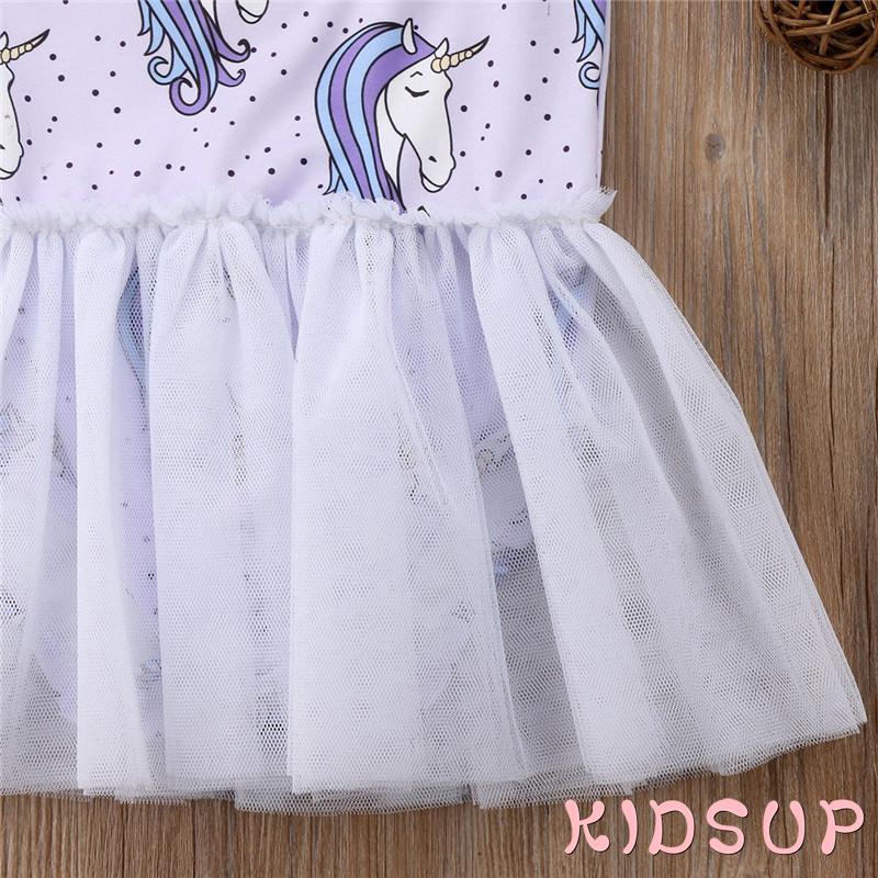 Đầm Xòe In Hình Ngựa Pony Dễ Thương Cho Bé Gái