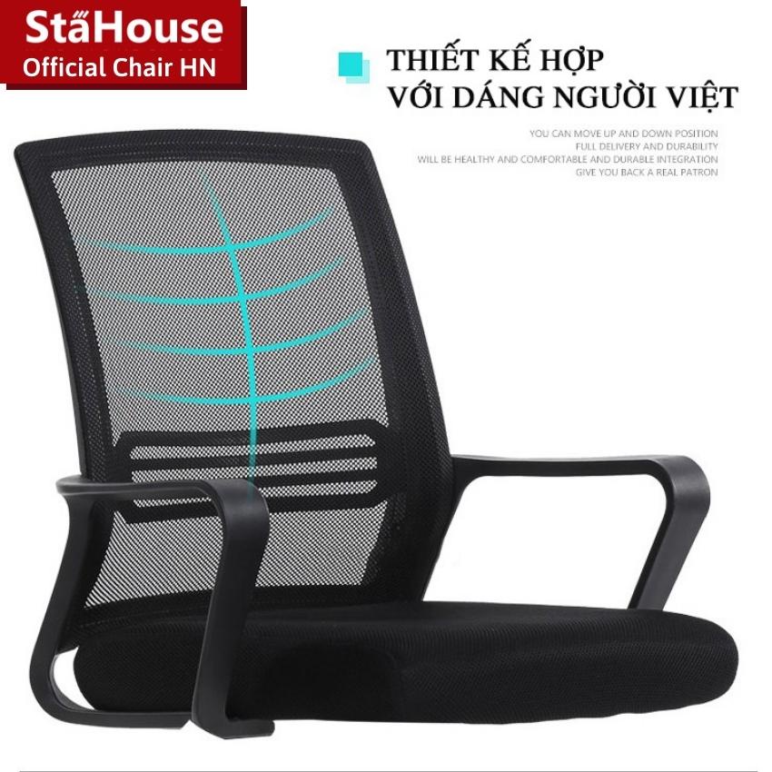 Ghế Văn Phòng Lưng Lưới Chân Xoay GVP B107, Ghế Làm Việc Stahouse Official Chair HN