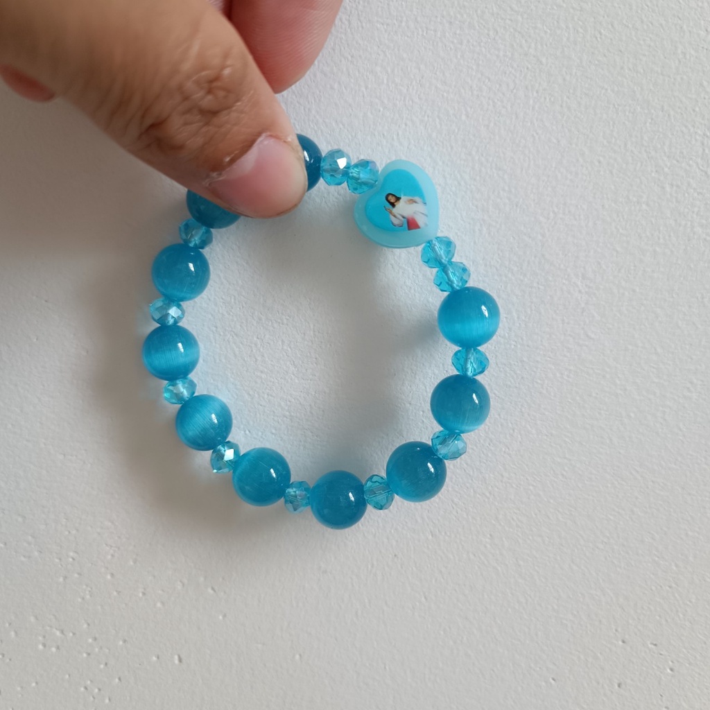 Chuỗi tràng hạt mân côi cầu nguyện đeo tay 10 hạt hạt tròn 10 li màu xanh các loại