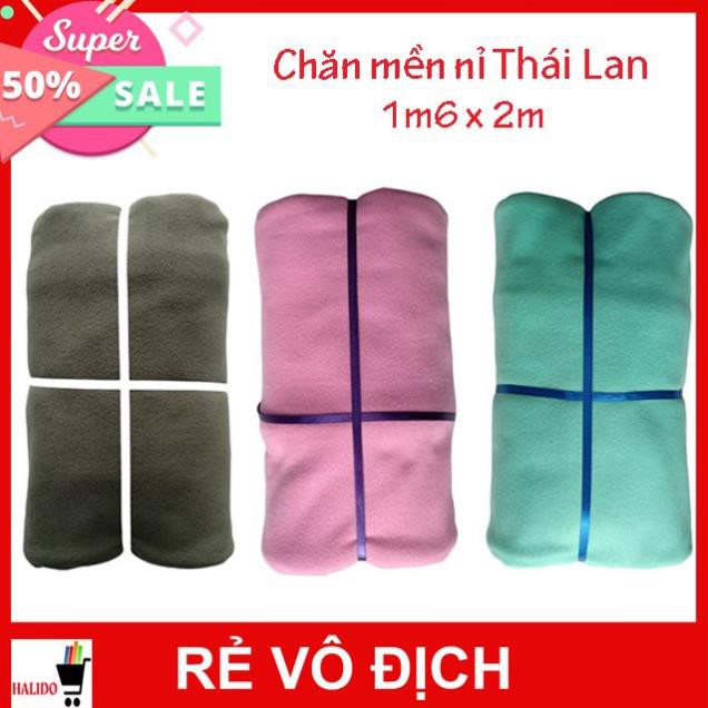 [XẢ KHO 3 NGÀY] Chăn Mền Nỉ Thái Lan Cao Cấp – 3 màu lựa chọn – Kích thước 1m6x2m – TL: 250-400gr – HALIDO – UY TÍN