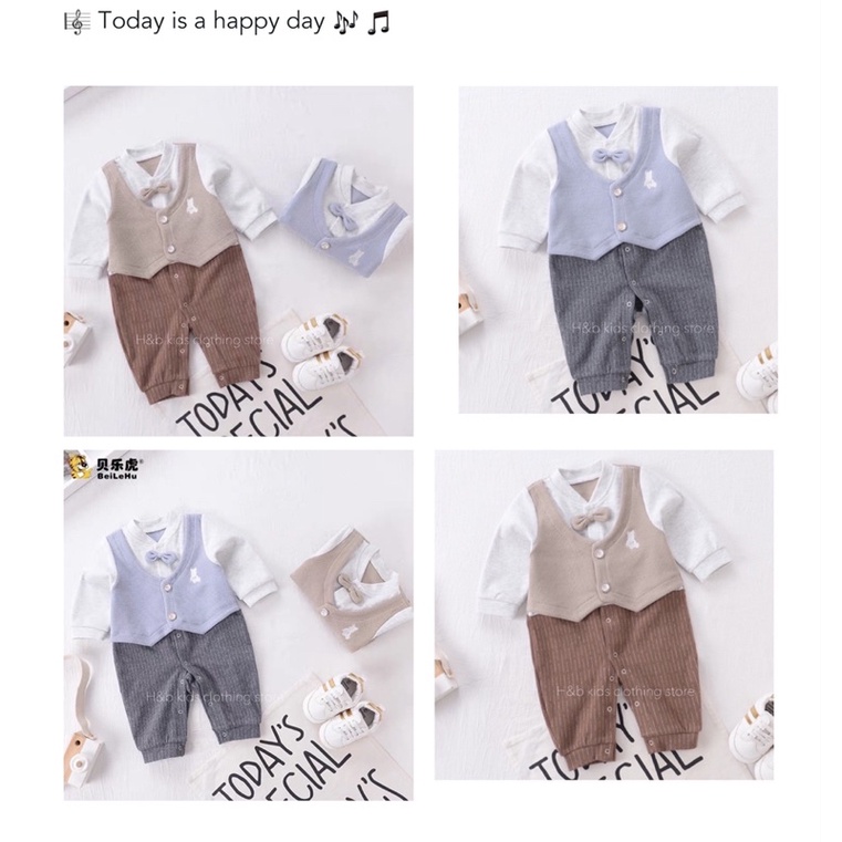Body giả vest cao cấp cho bé trai từ sơ sinh đến 18 tháng tuổi