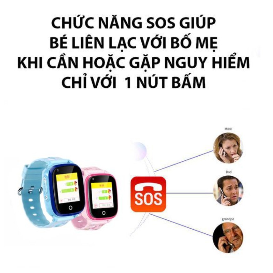 Đồng Hồ Định Vị GPS Chống Nước DF 33 Cho Trẻ Em - Đồng Hồ Thông Minh Nghe Gọi  Video 4G - Chống Nước IP67 ( Tiếng Việt )