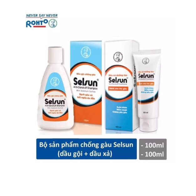 Hộp quà chống gàu dưỡng tóc Selsun (Dầu gội + Dầu xả) + Bình nước tiện dụng Selsun
