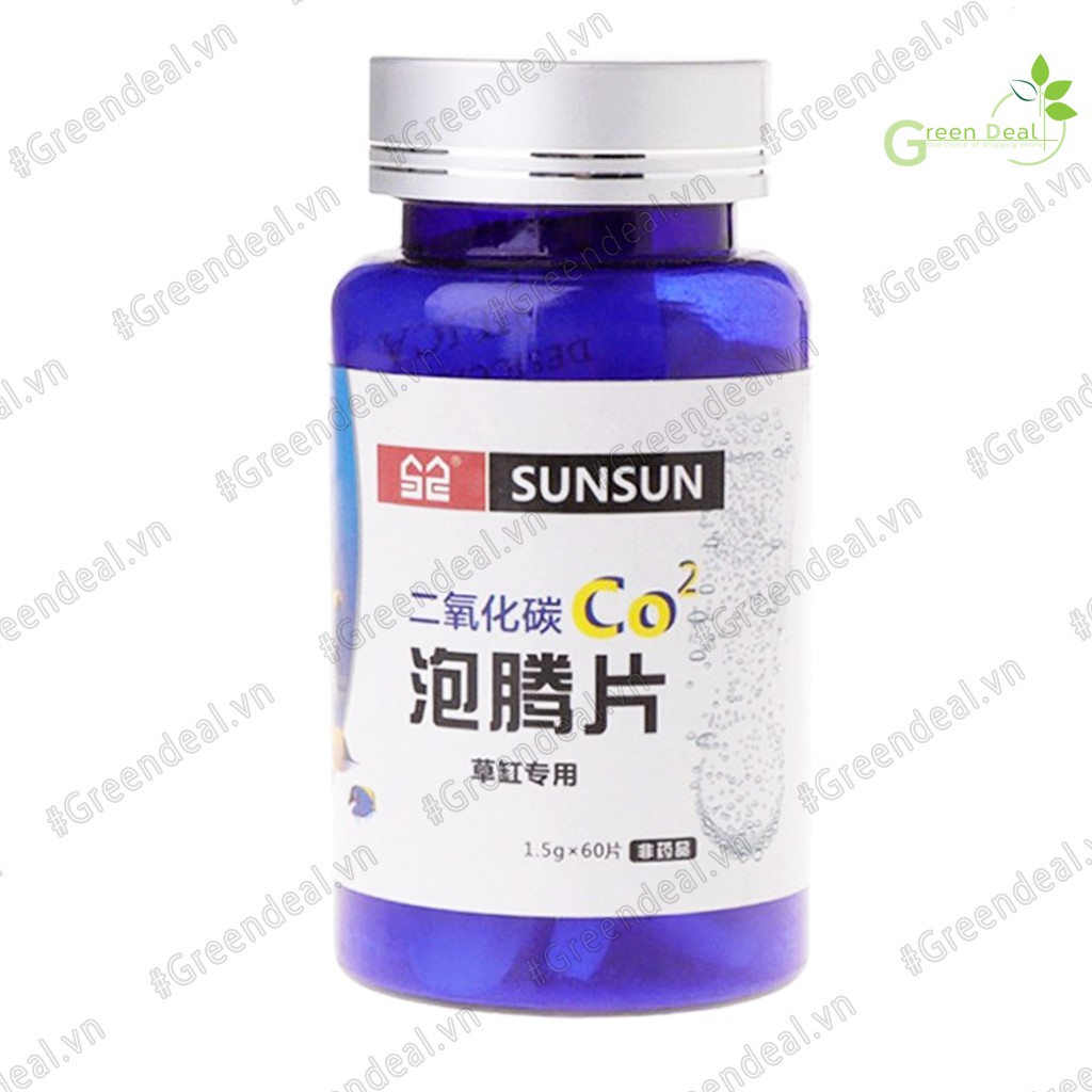 SUNSUN - CO2 Tablet SC-27 (Lọ 60 viên) | Viên sủi CO2 cho hồ cá thủy sinh