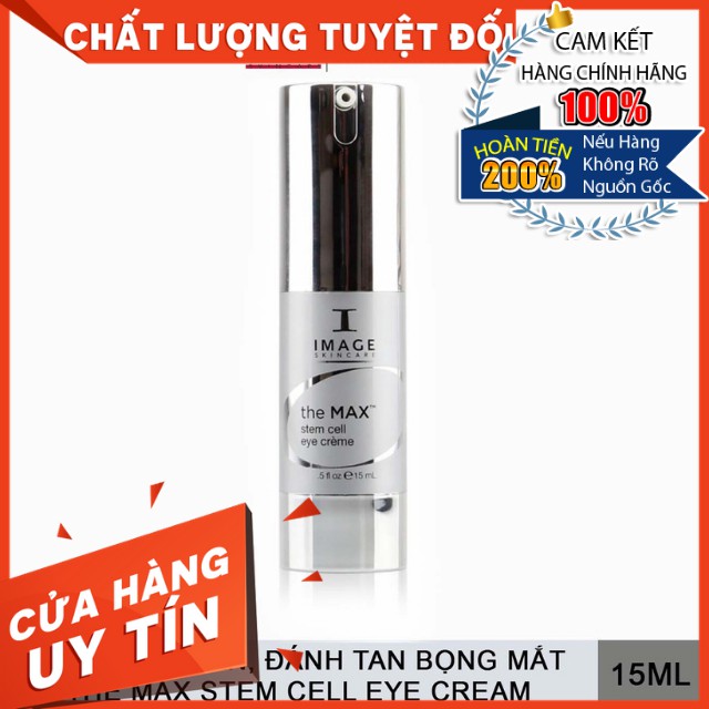 [HÀNG NHẬP KHẨU] Kem Xóa Nhăn Chống Nhăn Đánh Tan Bọng Mắt Image Skincare The Max Stem Cell Eye Creme 15ml