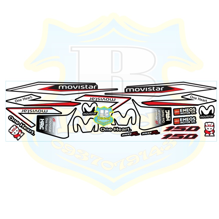 ( Quí khách vui lòng mang ra tiệm cho thợ dán ) Tem winner movistar trắng đen đỏ