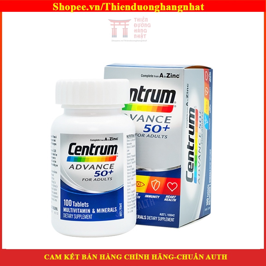Viên uống bổ sung vitamin tổng hợp Centrum Advance 50+ 100 viên [Date 8/2023]