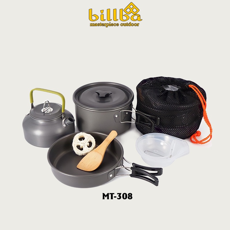 Bộ nồi nấu ăn cắm trại dành 2-3 người DS308 BB4343- Billba outdoors