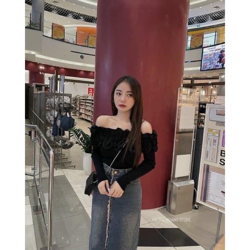 Mã 931- CHÂN VÁY JEAN MÀI DÁNG XẺ TRƯỚC