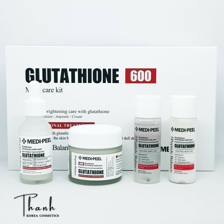 Bộ Sản Phẩm Dưỡng Trắng, Cấp Ẩm Medipeel Bio-Intense Glutathione 600 Multi Care Kit gồm 4 Sản Phẩm Hàn Quốc