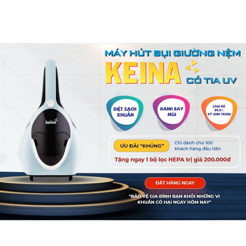 Máy Hút Bụi UV Keina 400W Diệt khuẩn Cầm tay trên Giường Nệm, Đệm, Thảm, Sofa, Chăn ga (Vacuum cleaner)  - BH 12 tháng | BigBuy360 - bigbuy360.vn