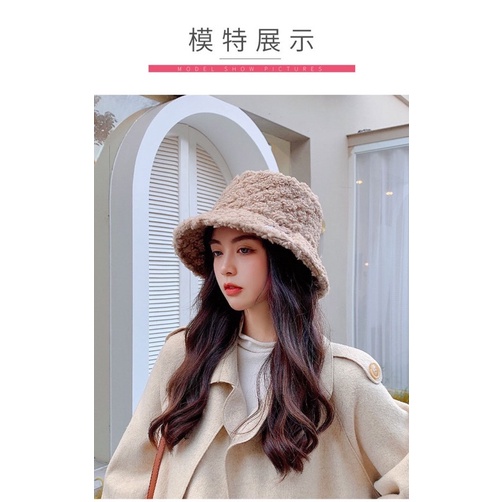 [255] Mũ Bucket lông cừu có vành phong cách Hàn Quốc MS- hot trend 2022