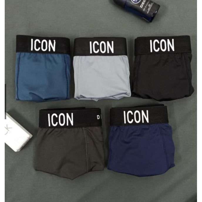 Quần lót nam thun lạnh, Quần Sịp Đùi Nam ICON, Quần xì nam BOXER nam co dãn 4 chiều (Che Tên) - MINHSTORE