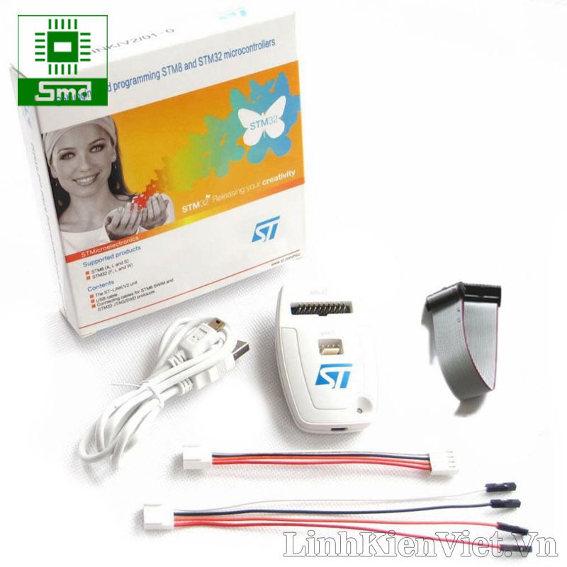 Mạch nạp vi điều khiển STM8 STM32 ST-LINK V2 Full. mạch nạp stm8S003F3P6 STM32F103C8T6