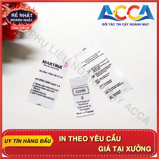 [Nhãn mác quần áo] In Mác satin mềm mịn giá rẻ cho thương hiệu riêng_In nhanh, bền, đẹp, rẻ_Sản xuất trong 3 ngày