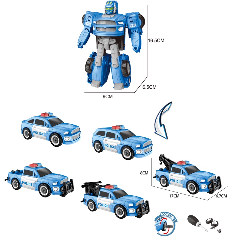 Đồ Chơi Lắp Ráp Xe Cứu Hỏa Biến Hình DIY Cho Bé